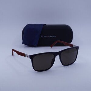 Tommy Hilfiger TH 1445/S 0LCN NR Square Sunglasses – Blue/Brown Grey
